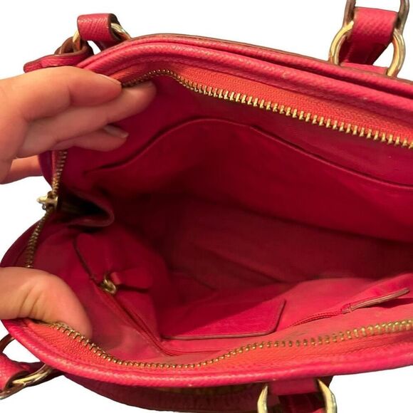 COACH Prince Fuchsia Pink Leather Small Women’s Bag no shoulder strap hand bag - Picture 7 of 13